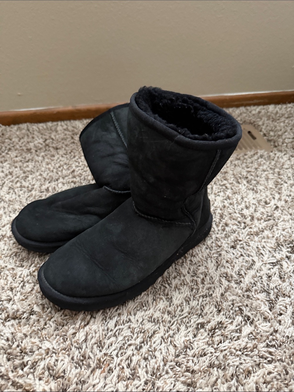 UGG Short Black Suede Boots